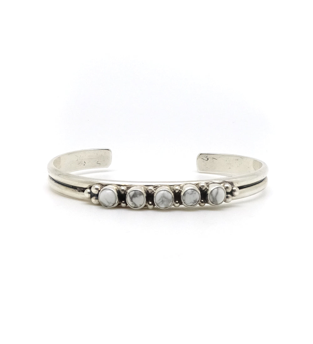 5 Stone Howlite Cuff