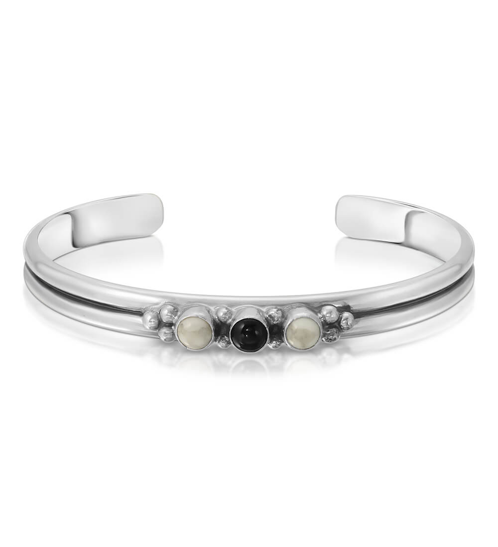3 Stone Black & White Cuff