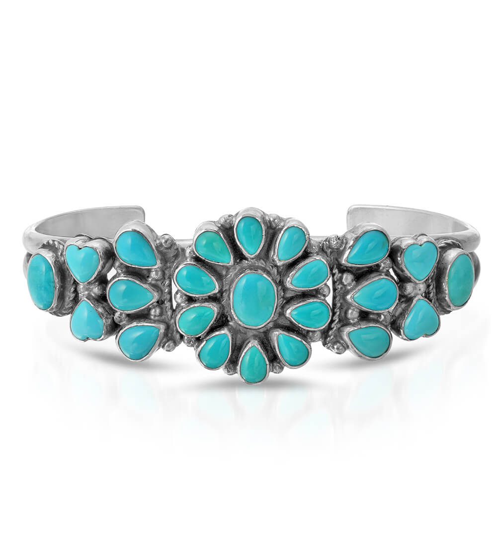 TURQUOISE DAISY BIRD CUFF