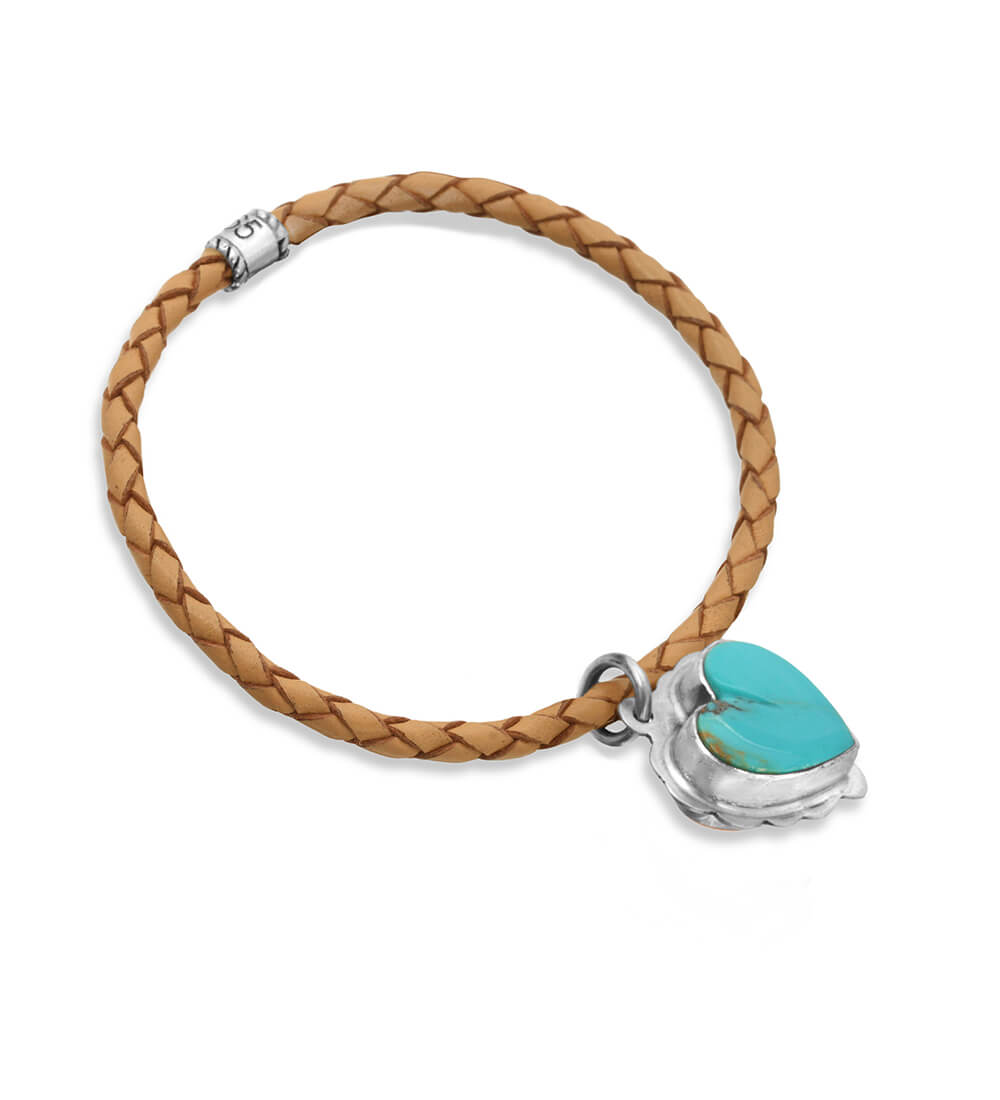 ORANGE SPINY & TURQUOISE RETRO CHARM BRACELET