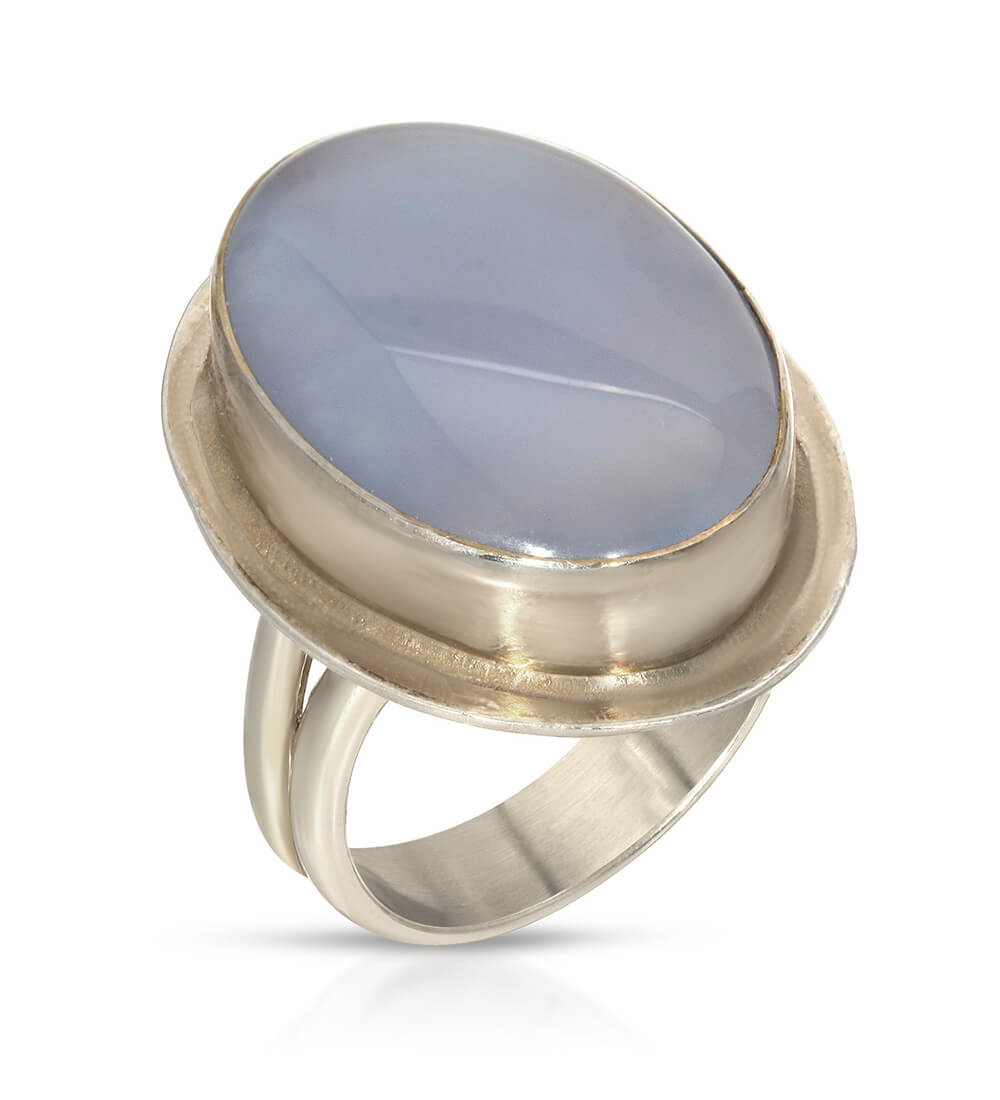 CHALCEDONY CRYSTAL BALL RING