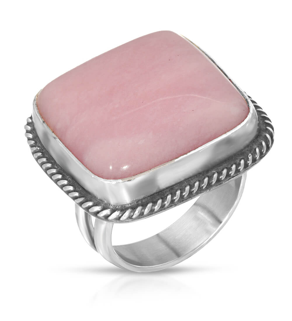 PINK OPAL SQUARE  RING