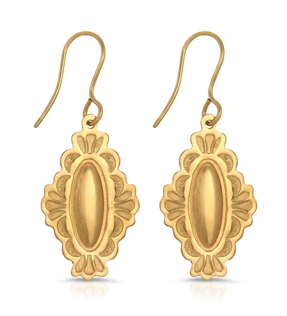 BRONZE OBLONG CHARM EARRINGS