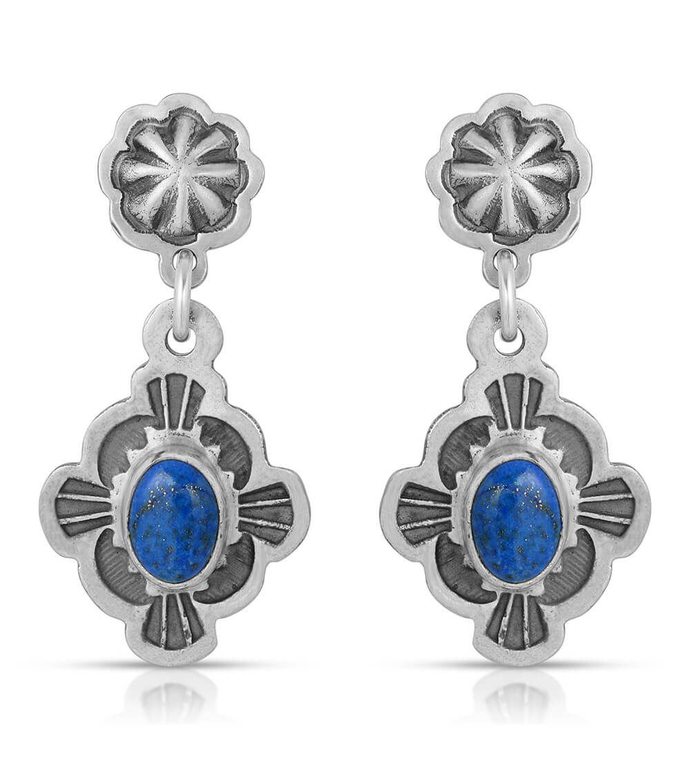 LAPIS  CHARM EARRINGS