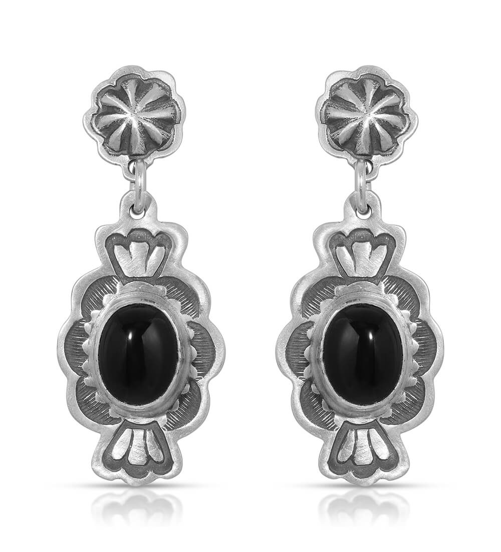 MEDIUM ONYX CHARM EARRINGS