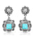 TURQUOISE SQUARE CHARM EARRINGS