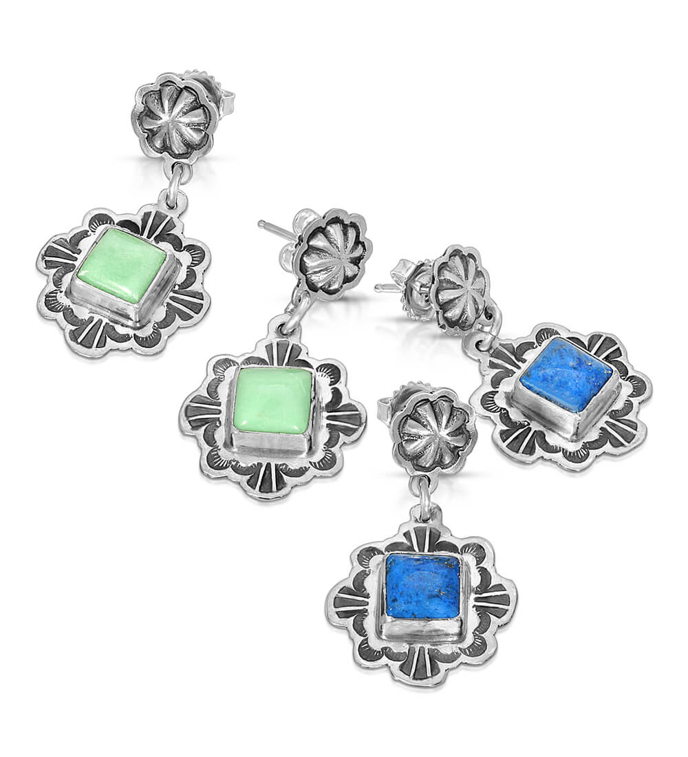 VARISCITE SQUARE  CHARM EARRINGS