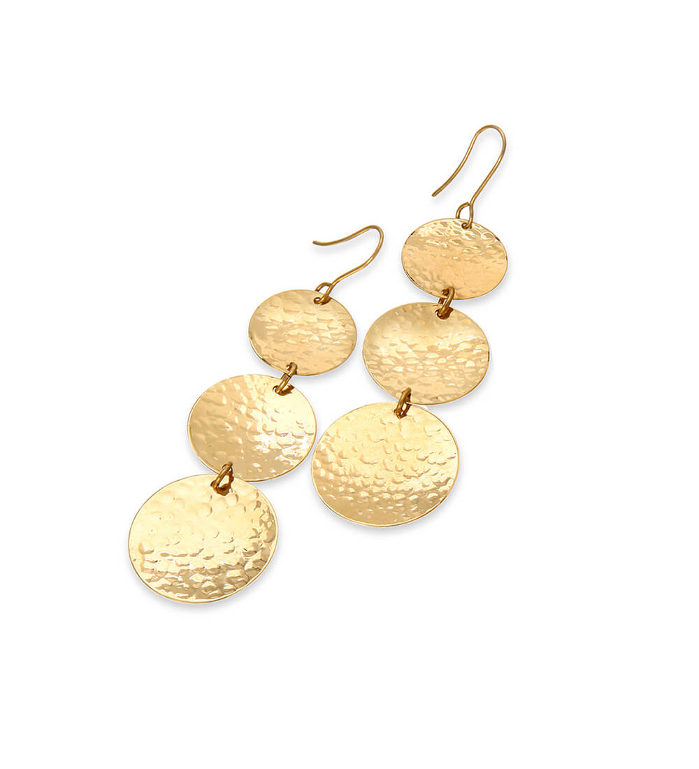 BRONZE CYMBAL CHAIN EARRINGS