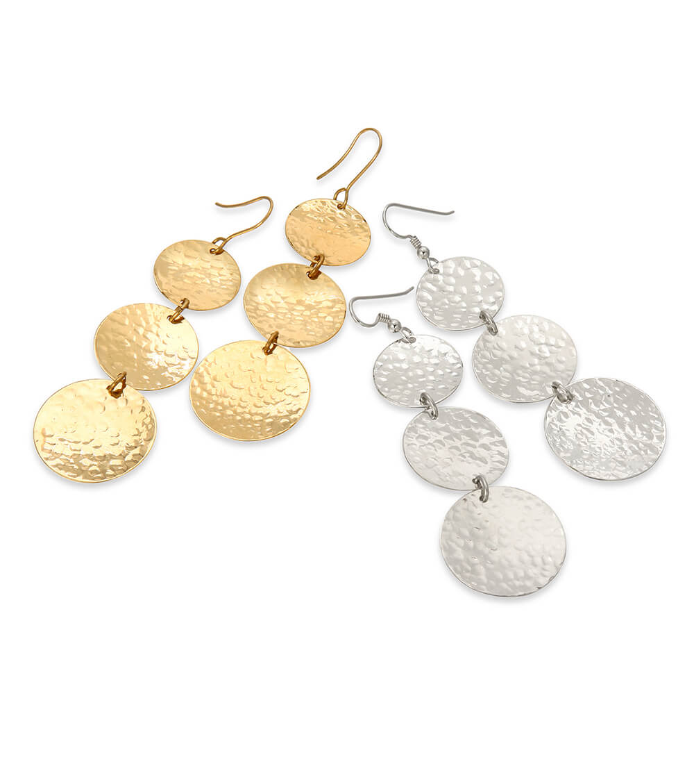 BRONZE CYMBAL CHAIN EARRINGS