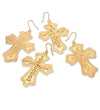 STAMPED ACCENT #2 CROSS EARRINGS