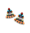 ORANGE SPINY AND MULTICOLOR TULUM EARRINGS