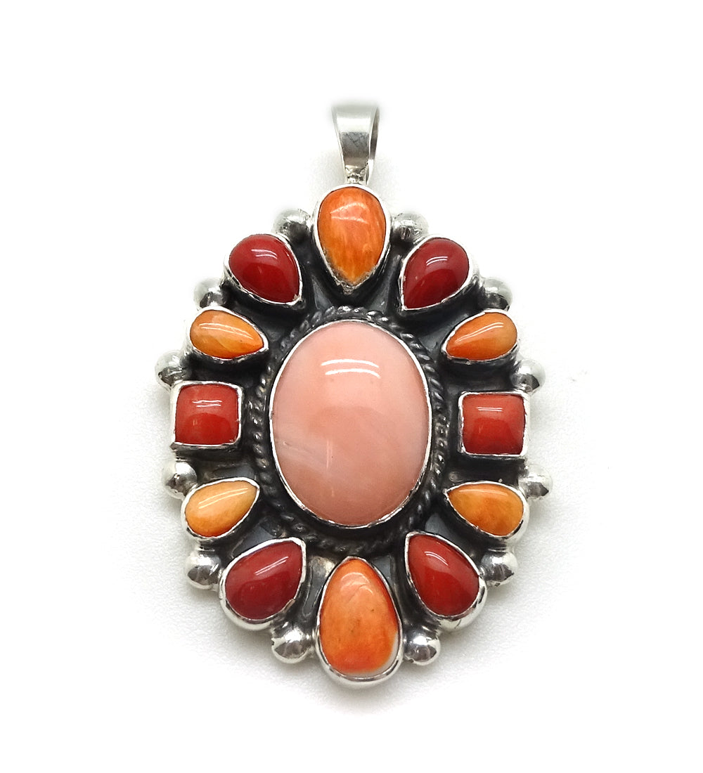 Large Pink Coral Cluster Pendant