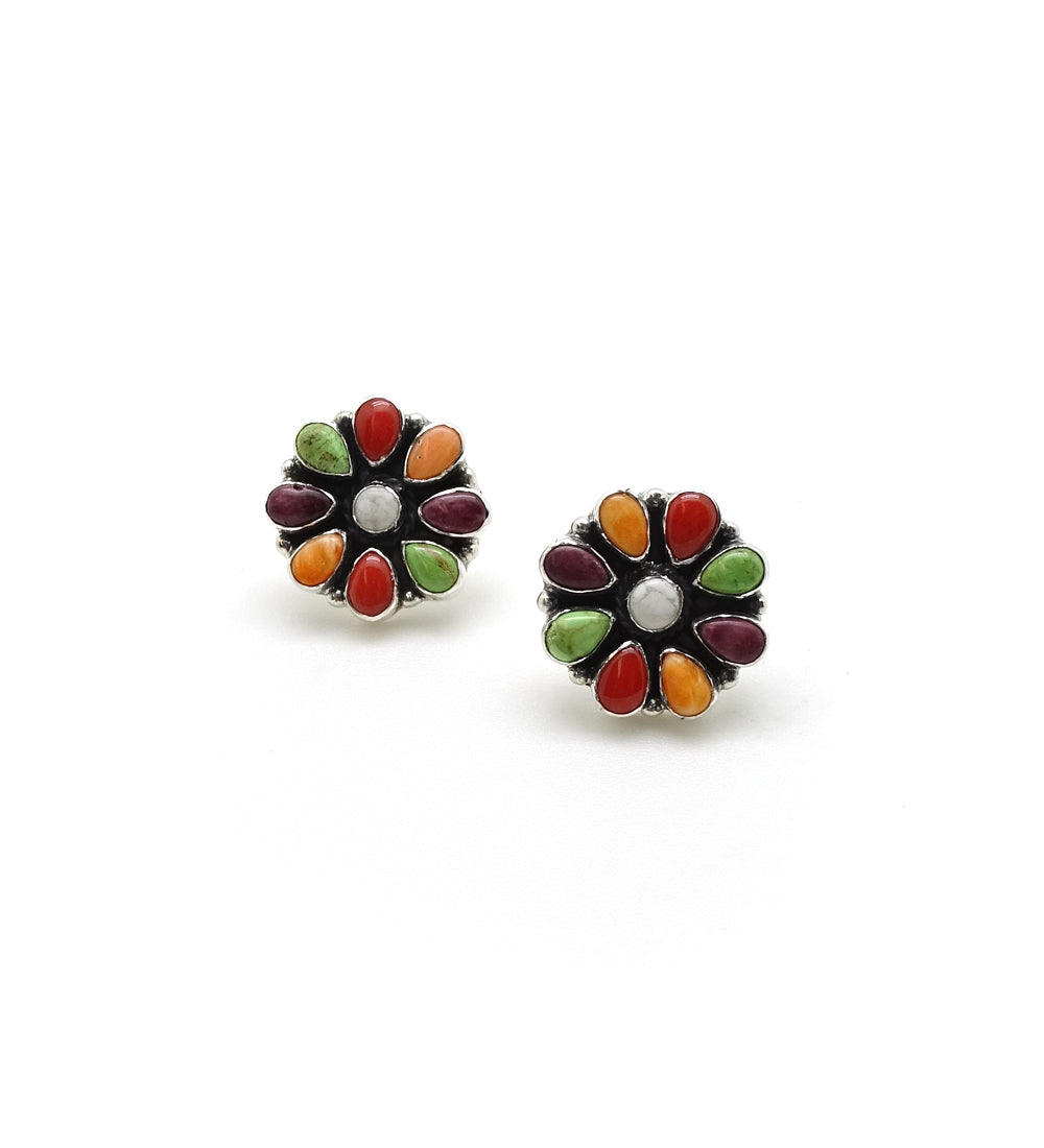 Small Multi Color Flower Earrings