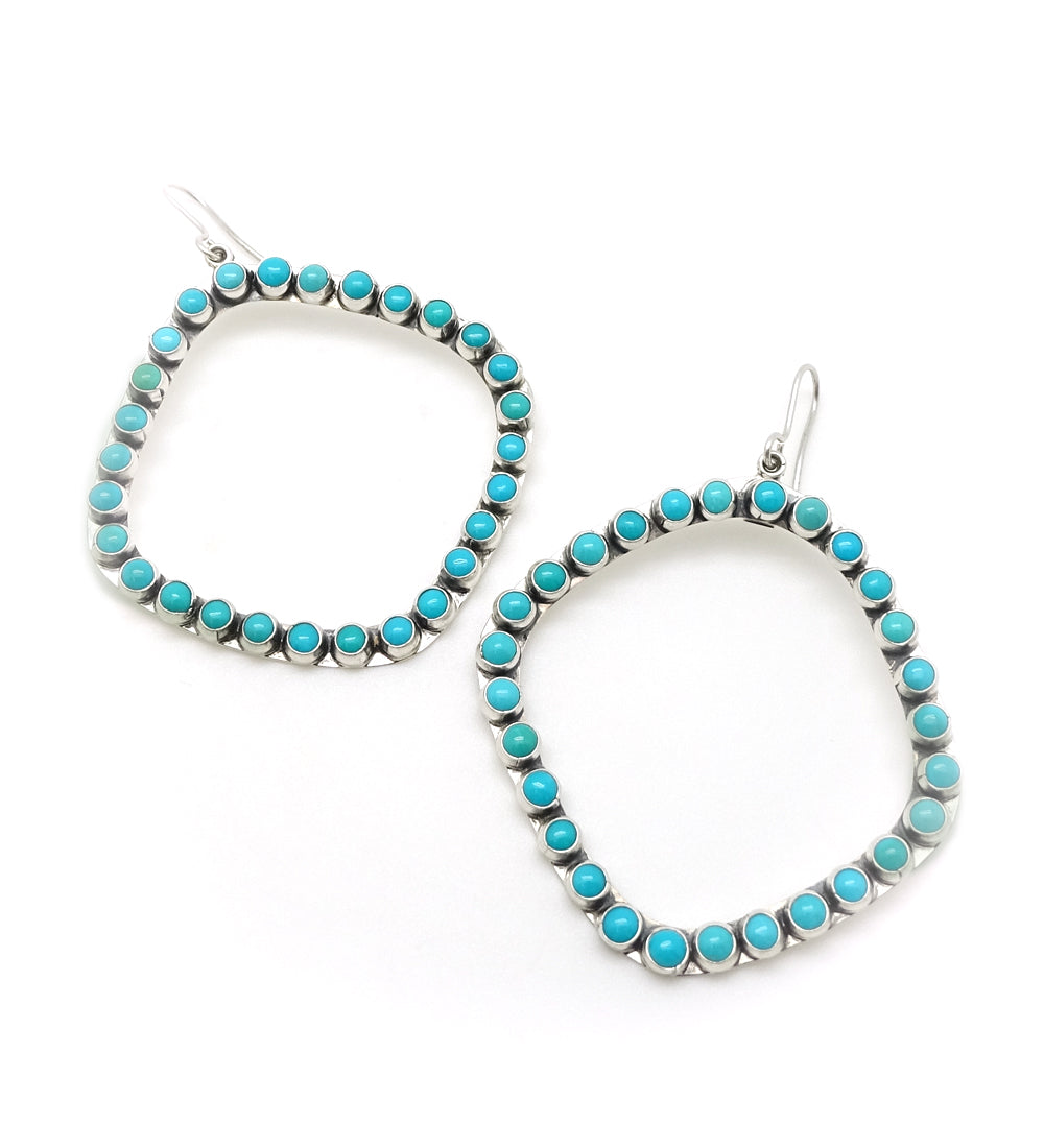 LARGE TURQUOISE HALO EARRINGS