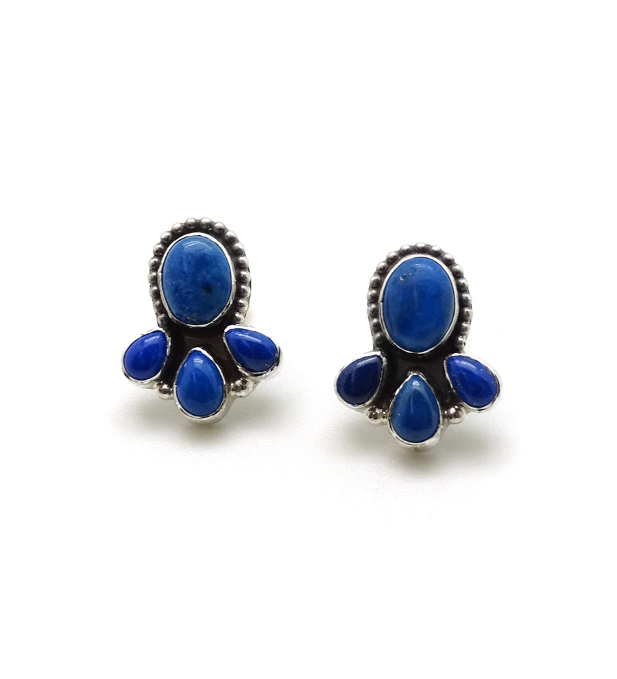 Lapis Raindrop Stud Earrings