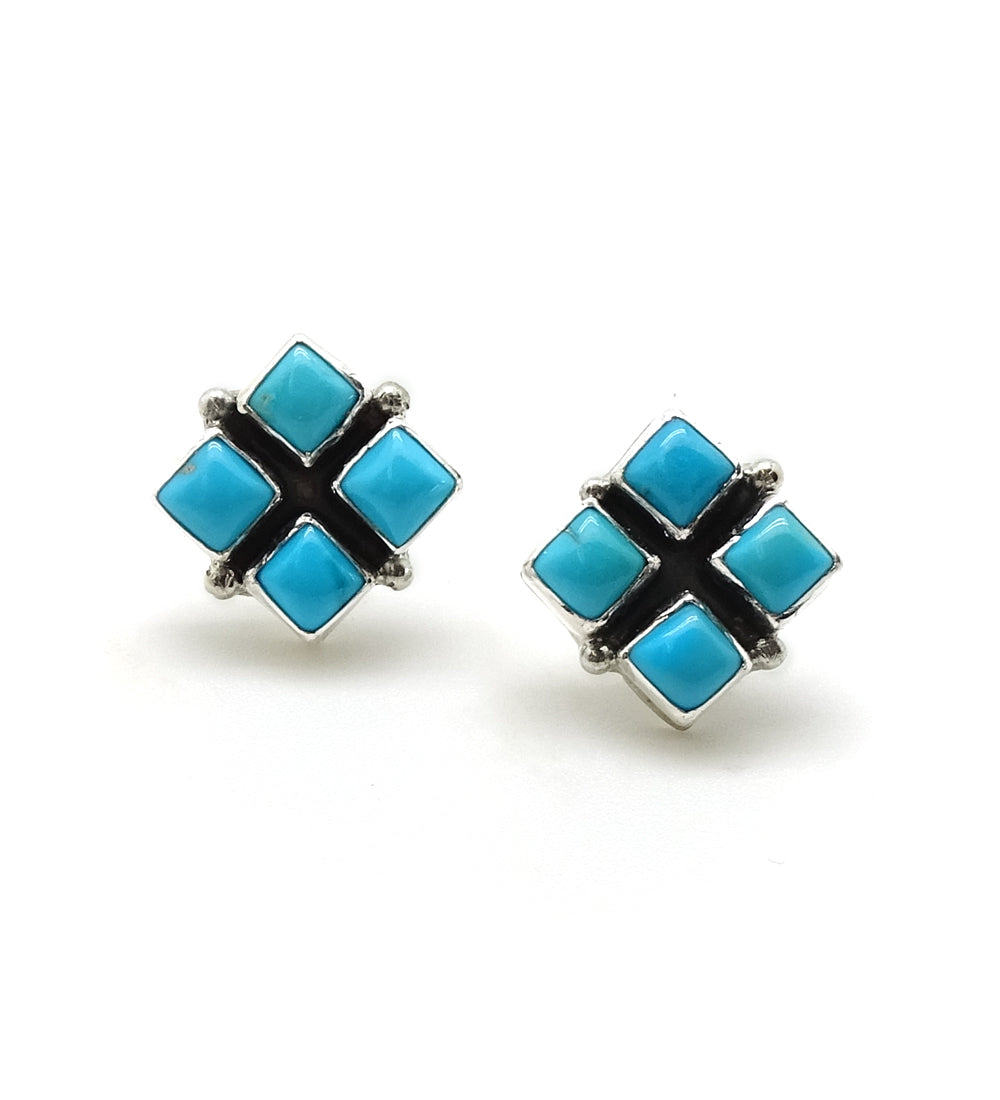 4 STONE TURQUOISE STUDS