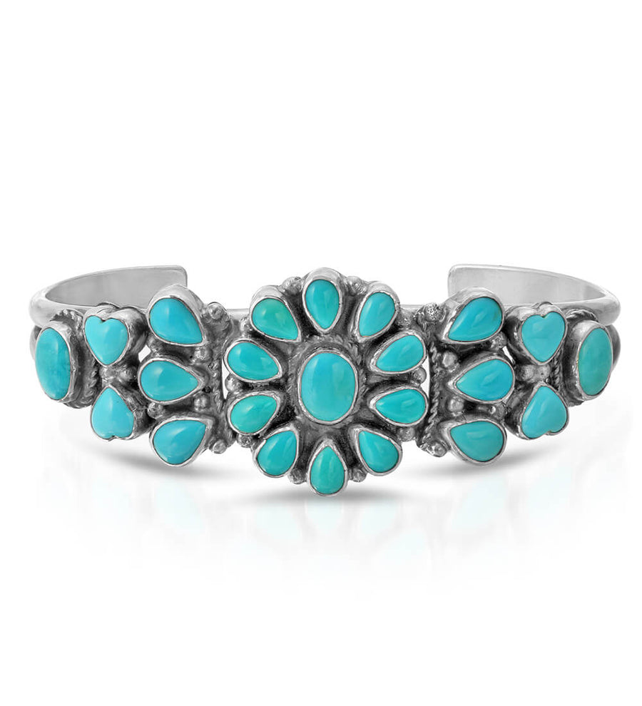TURQUOISE DAISY BIRD CUFF
