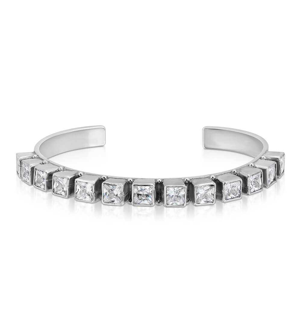 Square CZ Cuff Bracelet