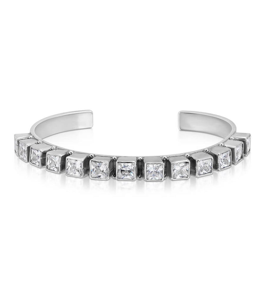 Square CZ Cuff Bracelet