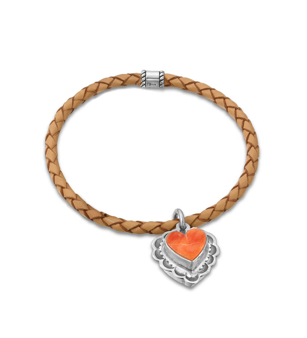 ORANGE SPINY & TURQUOISE RETRO CHARM BRACELET