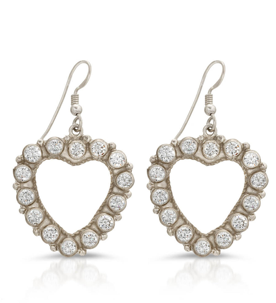CZ OPEN HEART EARRINGS