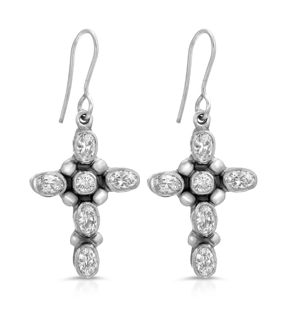 BABY CROSS CZ EARRINGS
