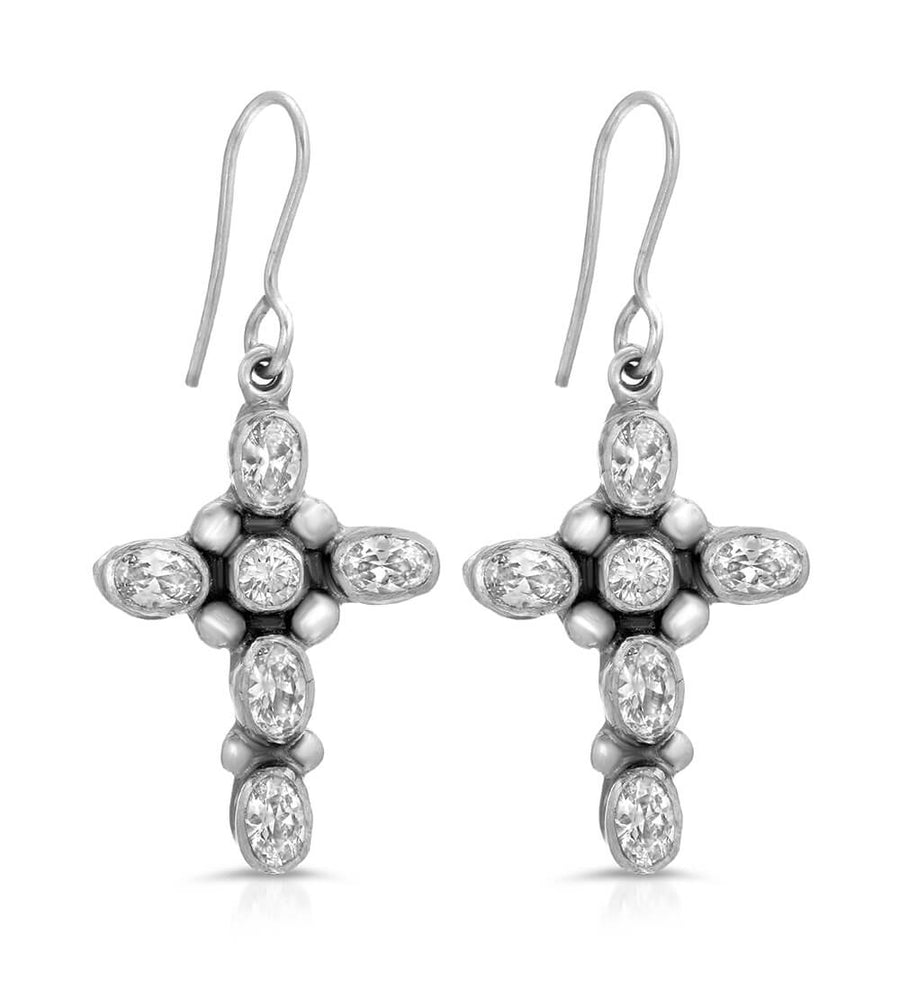 BABY CROSS CZ EARRINGS