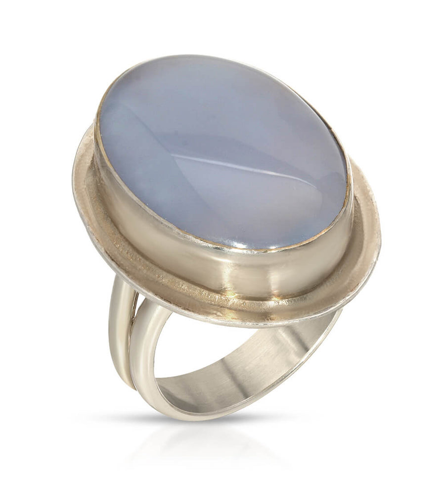 CHALCEDONY CRYSTAL BALL RING