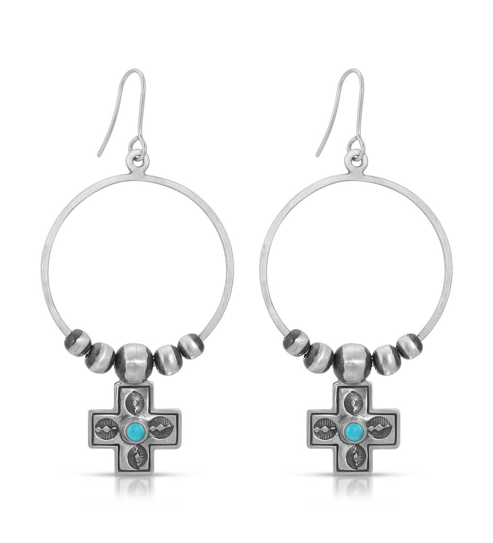 CROSS WATERFALL EARRINGS