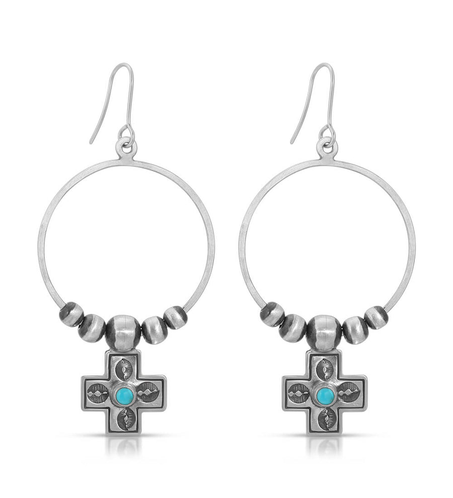 CROSS WATERFALL EARRINGS