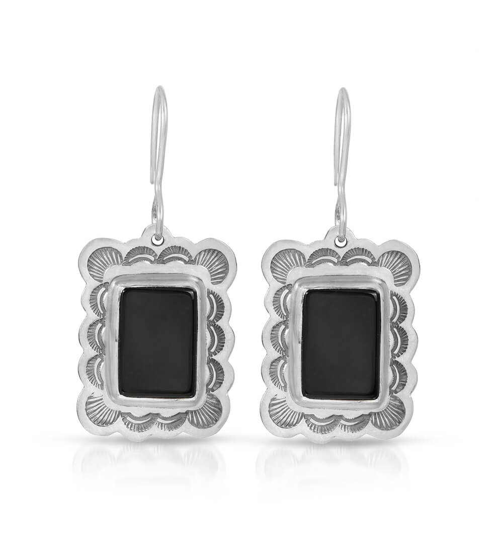 Onyx Keeper Stamped Earrings