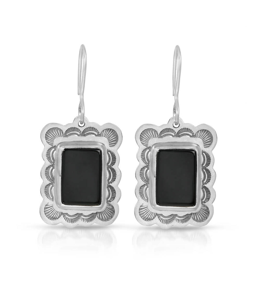 Onyx Keeper Stamped Earrings