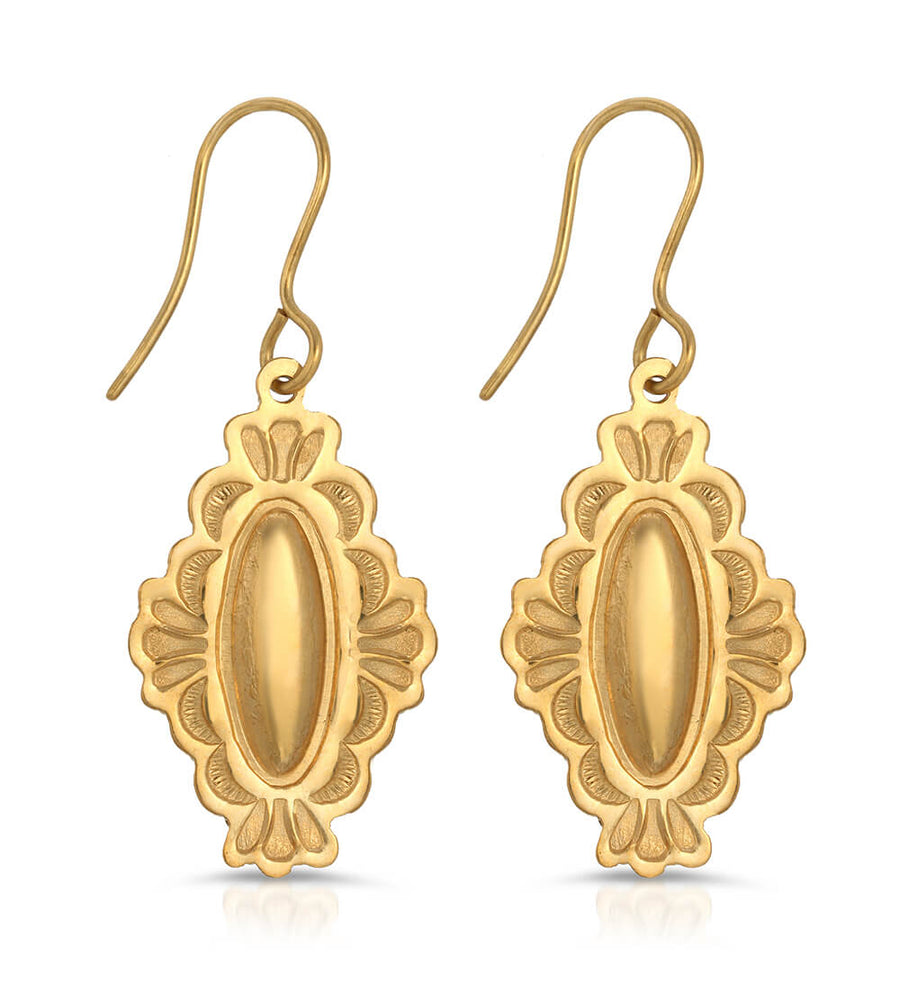 BRONZE OBLONG CHARM EARRINGS