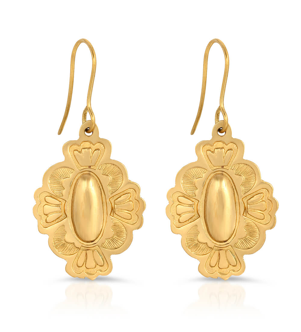 OVAL BRONZE CHARM EARRINGS