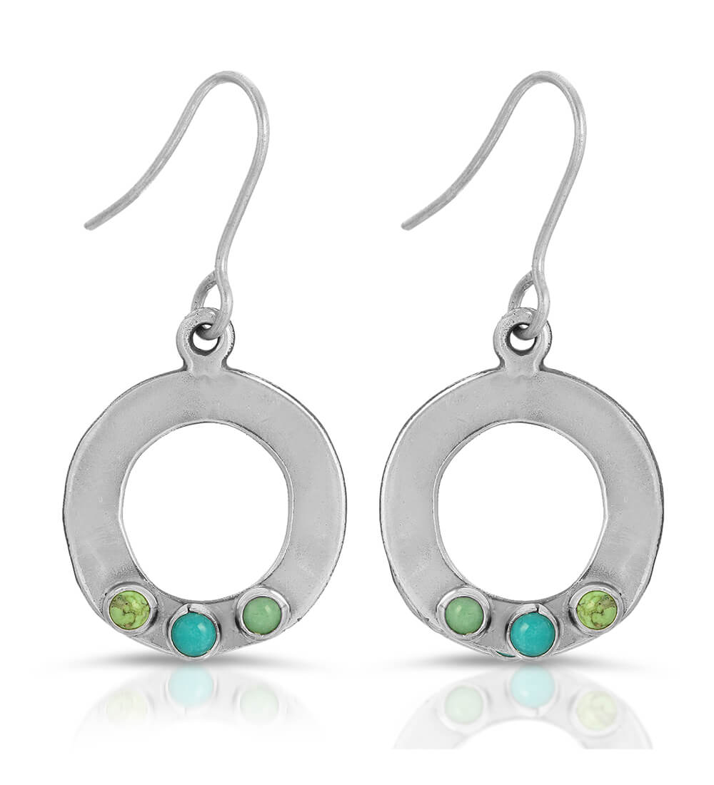 TURQUOISE MULTI MINI ORB EARRINGS