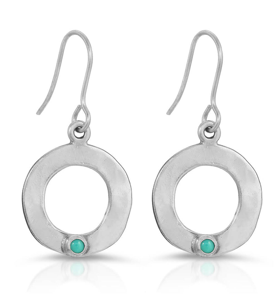 TURQUOISE SINGLE STONE MINI ORB EARRINGS