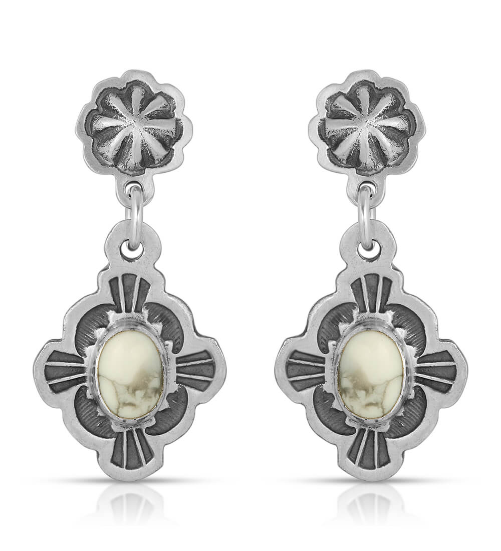 HOWLITE  CHARM EARRINGS