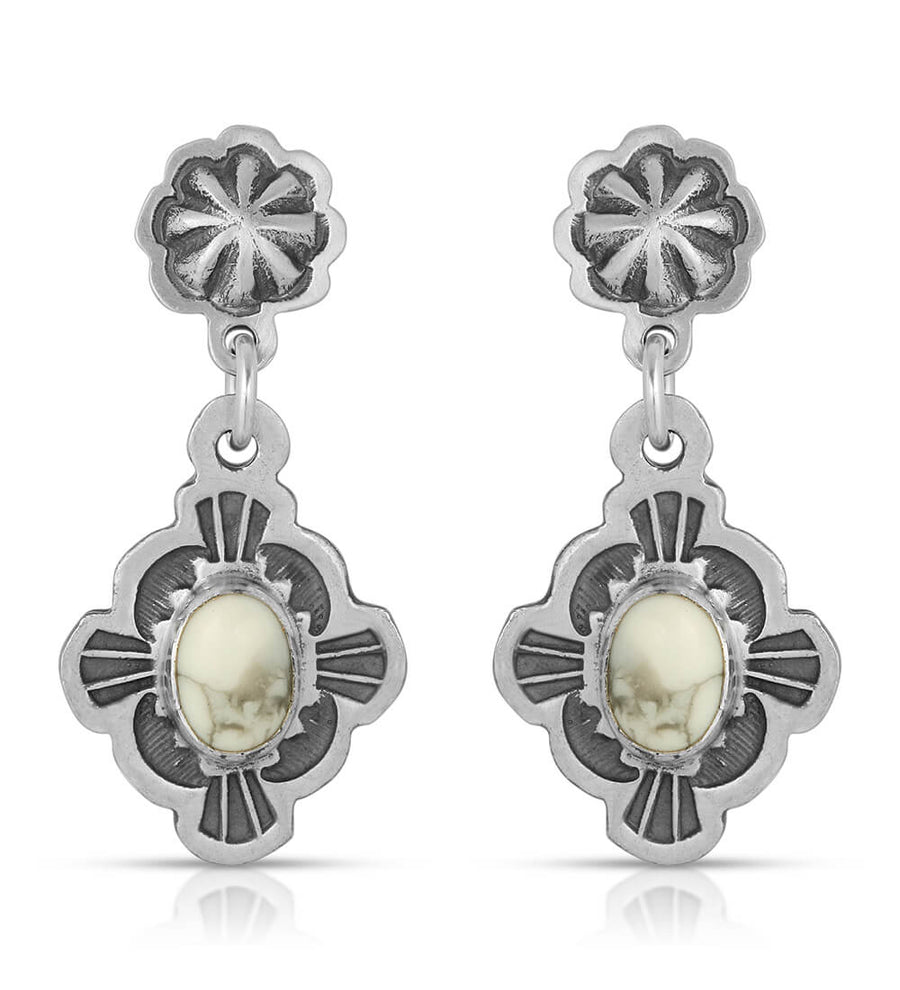 HOWLITE  CHARM EARRINGS