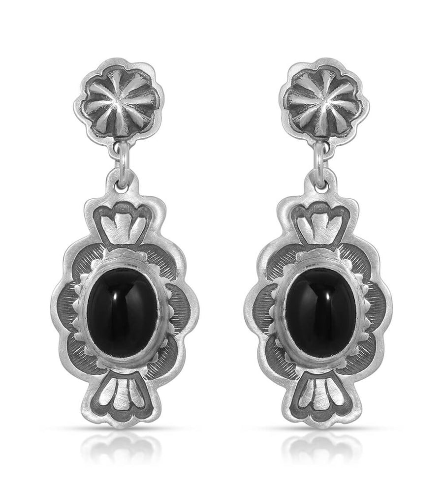 MEDIUM ONYX CHARM EARRINGS