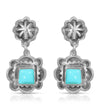 TURQUOISE SQUARE CHARM EARRINGS