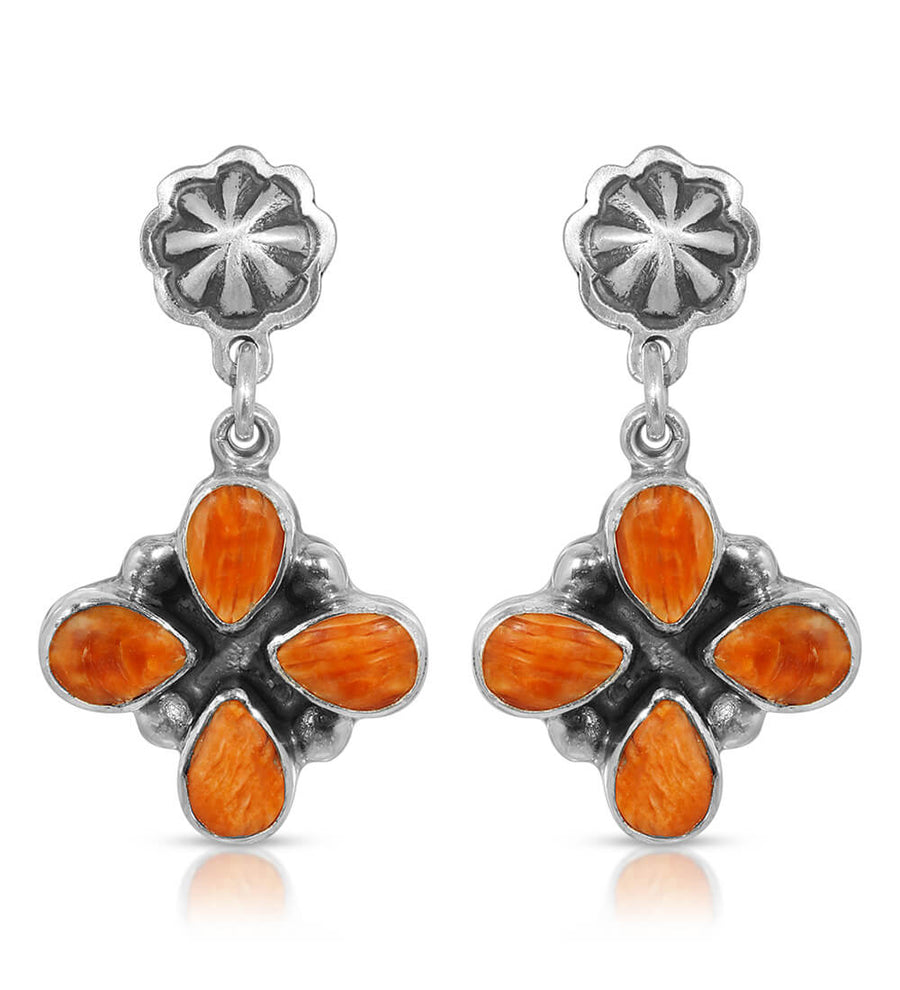 ORANGE SPINY SHOOTING STAR EARRINGS