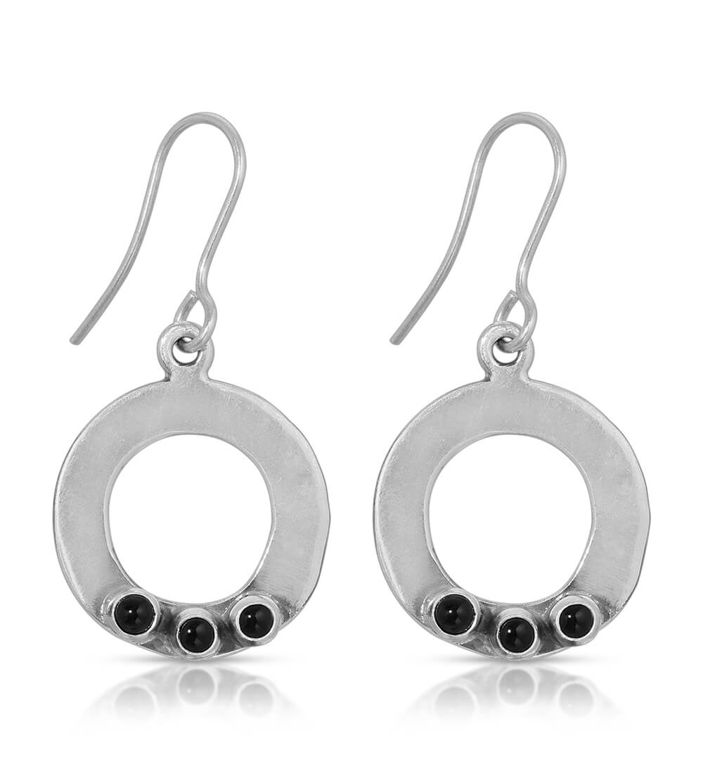 ONYX MINI ORB EARRINGS