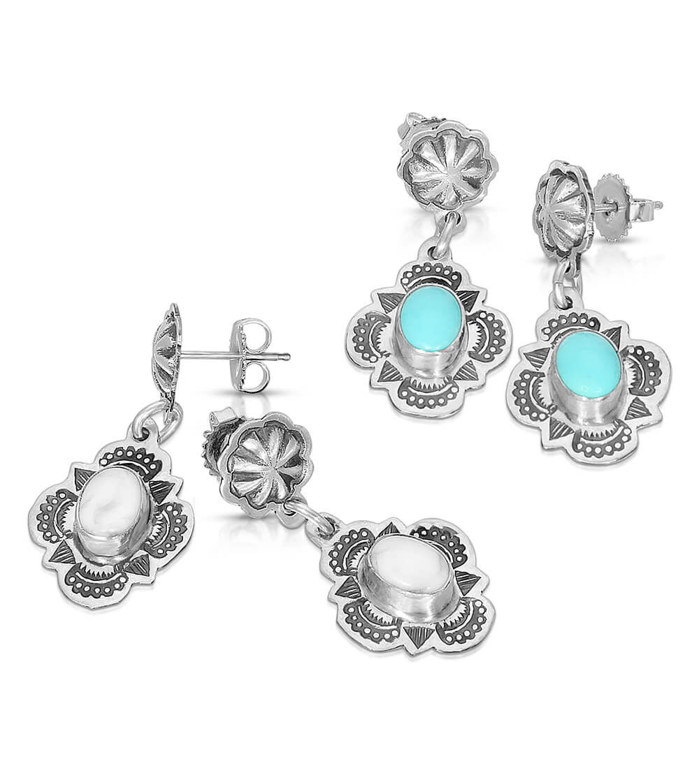 HOWLITE SMALL CHARM EARRINGS