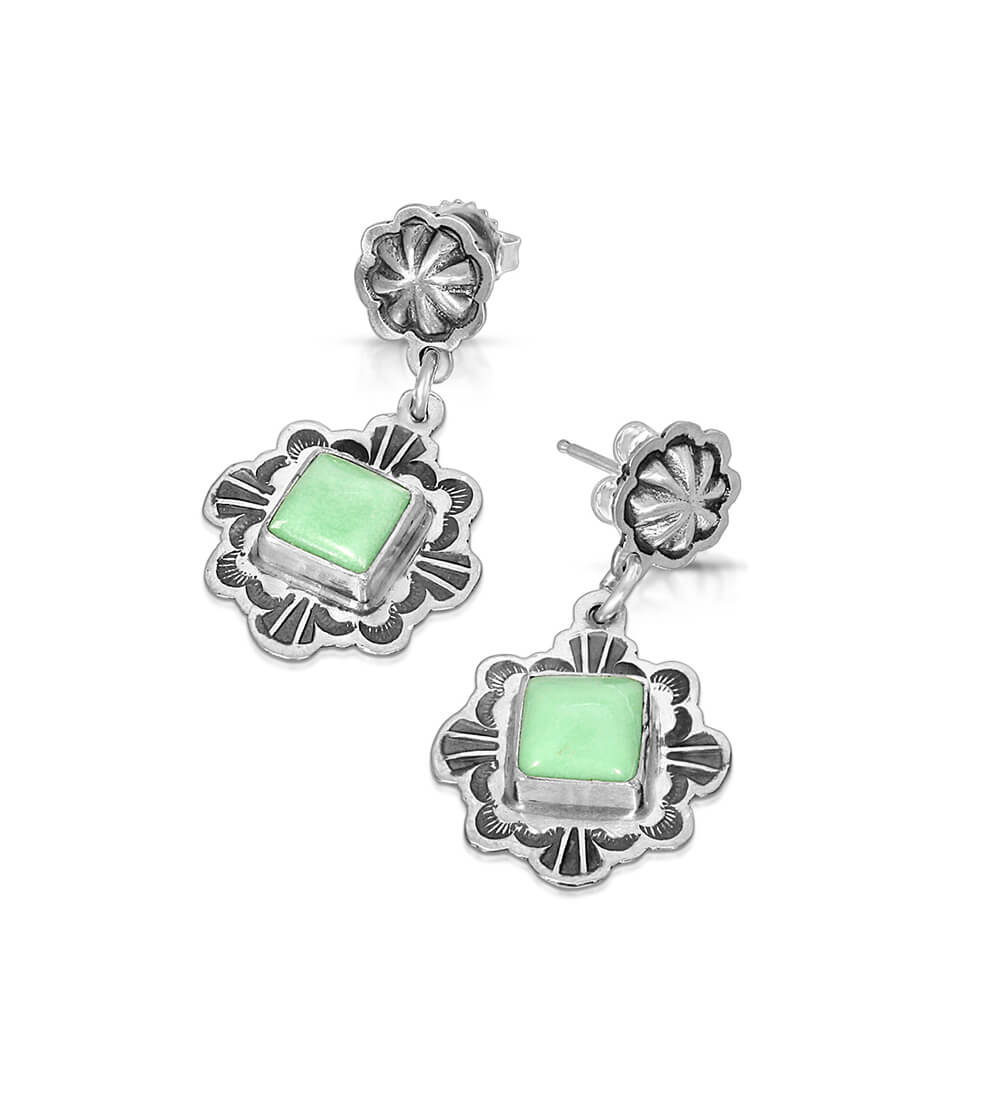 VARISCITE SQUARE  CHARM EARRINGS