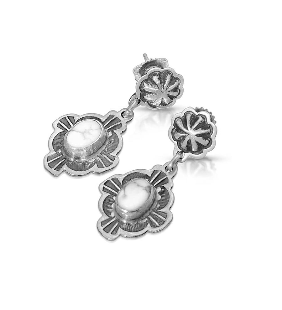 HOWLITE STONE CHARM EARRINGS