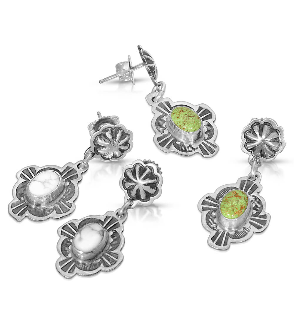 HOWLITE STONE CHARM EARRINGS