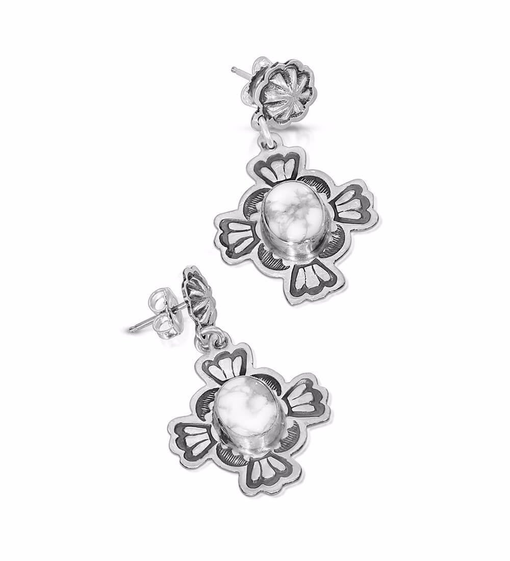 HOWLITE MEDIUM  CHARM EARRINGS