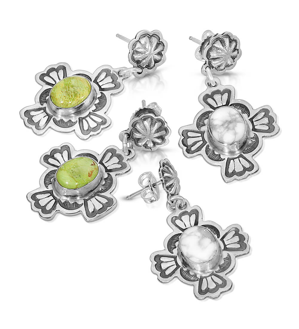 HOWLITE MEDIUM  CHARM EARRINGS