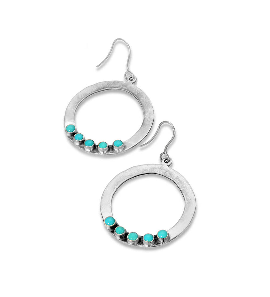 TURQUOISE 5-STONE ORB EARRINGS