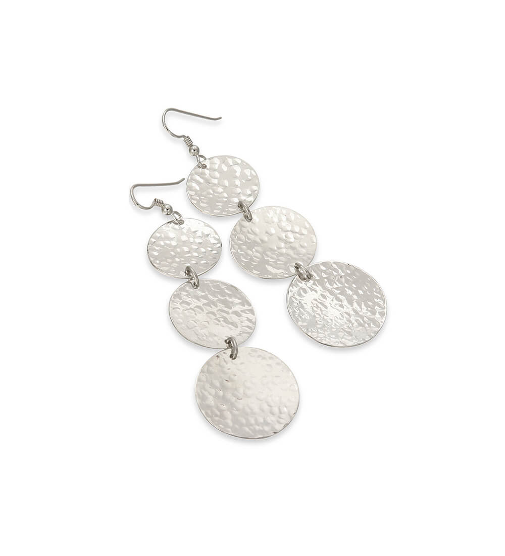 SILVER CYMBAL CHAIN EARRINGS